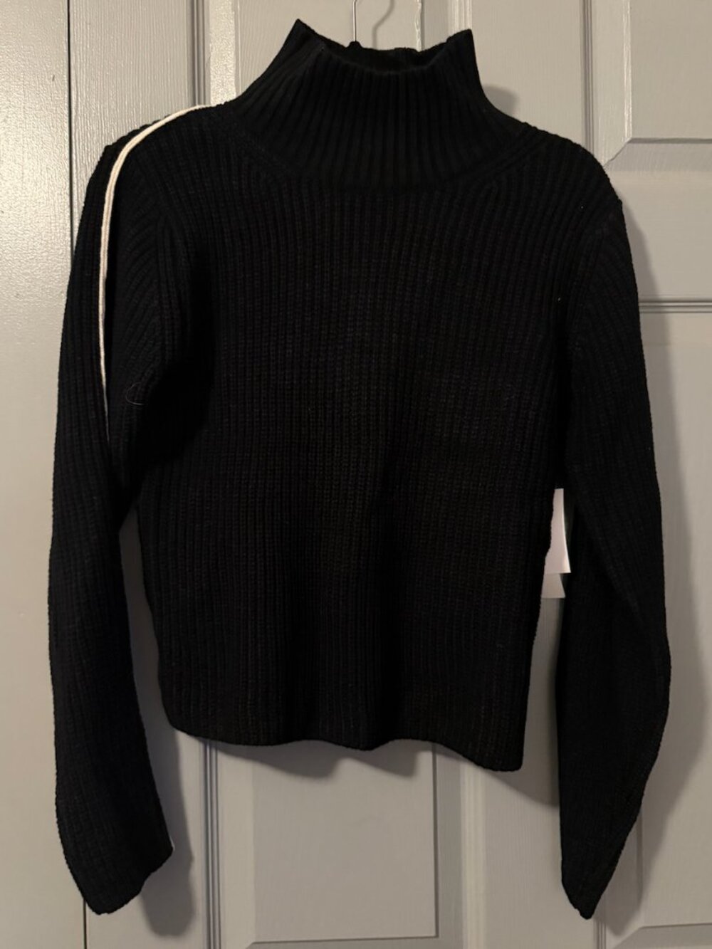 NWT Theo & Spence Ribbed Mock Neck Sweater Size XS | Black Knit